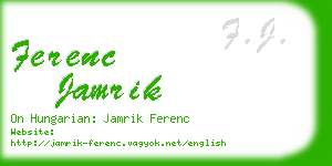 ferenc jamrik business card